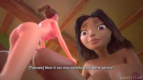 Giant futa fucks tiniest tranny