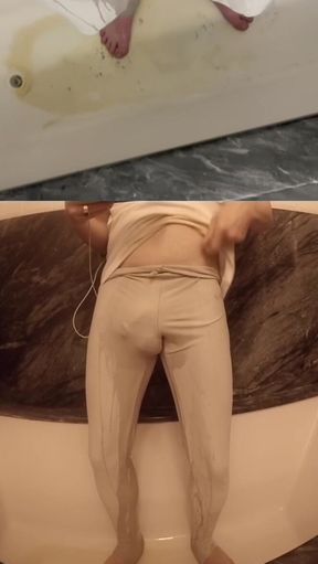 I Couldn't Hold It - Wetting Myself in Gym Outfit - Front View and POV