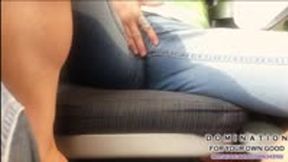 MILF Greta soaks her jeans on the Tram