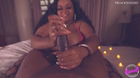 Cumshot! Busty BBW Jerks BBC Handjob