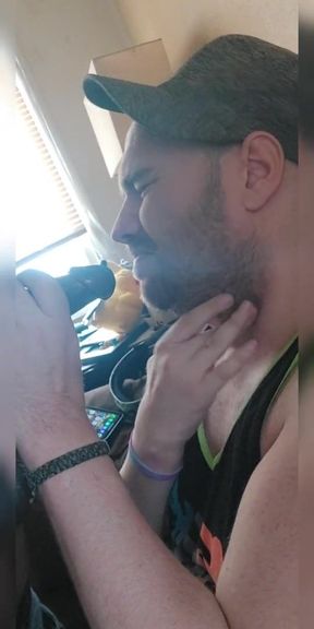 Beefcake deep down his mouth
