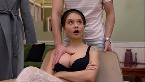 `Busty Applicant Pleasant Exam`: Stretches Gaping Pussy With Trainer Big Cock  POV