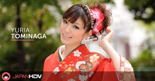 Kimono Lady Yuria Tominaga is walking thinking about dirty things...