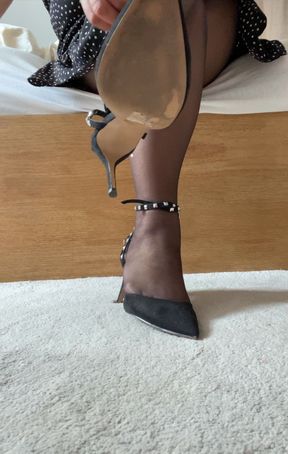 Worship my nylon soles, bitch.