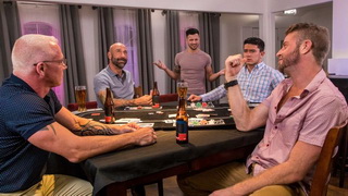 Poker night turns into a threesome sex