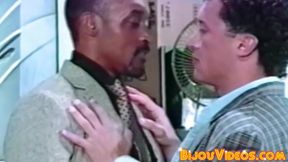 Office stud swaps head with hung black guy before cumming