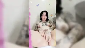 I fill myself with cream in the bathroom to masturbate