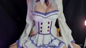 Photographer Fucked Emilia Re:zero Cosplay In Photo Studio