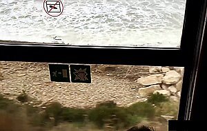 Mysweetapple, sex and facial in the train