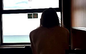 Mysweetapple, sex and facial in the train