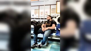 2 raunchy screw in a public douche