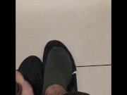 Public toilet in shopping centre - Got horny decided to go fishing for someone to suck my toes off