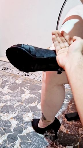Part 3  Foot on His Back, Collar On, Laughing While I Humiliate My Slave   Clip 2