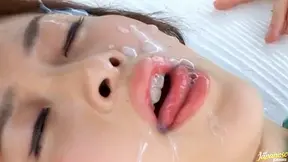 Hugh Jazz Covers Nana Ogura's Body With Cum And Cock