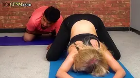 CFNM group yoga HJ by British femdom MILFS and Darling