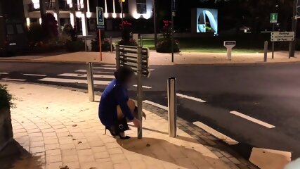 Crossdresser caught in public