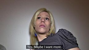 Blonde bombshell bangs a random stranger in the underground car park