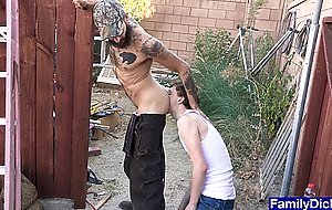 Teen steals stepdaddys cigarettes and bareback fucked