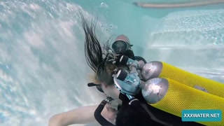 Jason puts his big cock in Monica in the pool