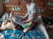 Hot twink in soccer socks and cleats agrees to be sexually used by his horny friend