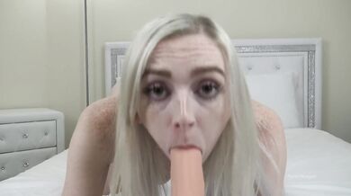 Joi whimpers as her cock worship countdown drips cum back to you
