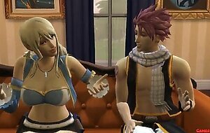 Fairy tail porn lucy grandes tetas follada por natsu paja rusa anime hentai