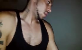 sexy latin thug banging while watching porn