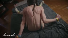 Tied up Muscle Flexing. Struggling Being Bound