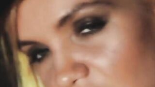 Freaky blonde cop handcuffs herself as she masturbates hard