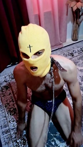Part 3  Foot on His Back, Collar On, Laughing While I Humiliate My Slave   Clip 1