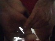 Montando dildo con tanga rojo