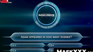 MaskXXX.com - Hot trivia quiz leads to interracial BJ and self-pleasure