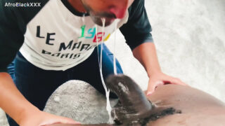 Hung Black Top Face Fucks His Eager Bottom Until He Shoots a Thick Load All Over His Face
