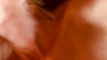 Horny Spanish housewife sucks dick impaled with dildo