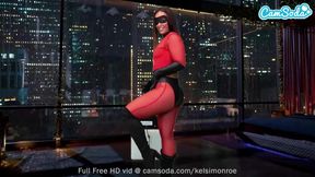 Kelsi Monroe as Elastigirl Gets Her Pussy Wet with a Big Butt Fun