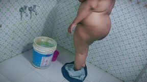 Shower in Public Toilet, Look How Big Is My Tits, Ass &amp; Pussy