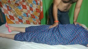Indian Hot Boudi Waiting for Her New Customer on Bed.