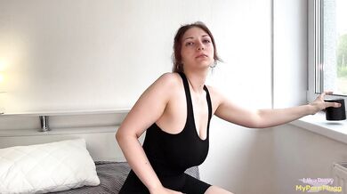 I CHEATED ON MY GIRLFRIEND WITH MY STEPSISTER. Fucked her big natural tits.