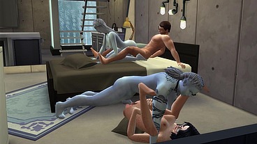 Casal de aliens fazendo sexo com cientistas
