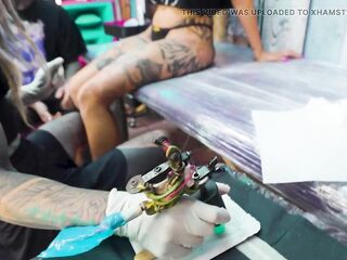 ANAL THREE-SOME during TATTOO session