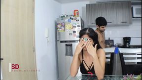 I Invite My Stepmother to Eat and I End up Serving Her My Cock - Spanish Porn