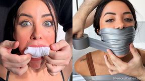 Tape-Gagging Compilation! Vol. III - Pretty Girls Get Their Mouths STUFFED and Tightly SEALED! (HD) - onscreen gagging, wraparound tapegagged, mouth stuffing, sock gag