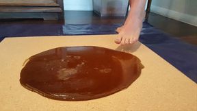 Karina Stuck Barefoot in Super Sticky Glue Trap