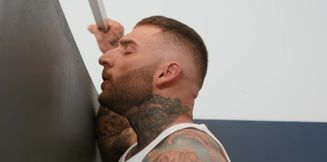 Deep gay intimacy at the restroom during glory hole fetishes