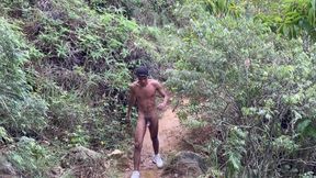Enjoying Handjob Outdoors