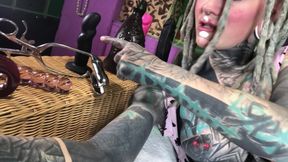 Horny Alternative Tattooed Girl Shows Her Sex Toys With Ass Plug In