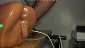 Intense new live super closeup fucking my ultra realistic pussy with dripping lube