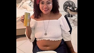 Eating Farting and Burping in the Hotel Room Bloated Belly Gassy Toilet Explosion &amp_ Shower