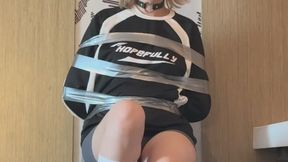 Erina Escapes Her Bondage! Re-Tied, Gagged, Vibrated & Tickled in White Socks