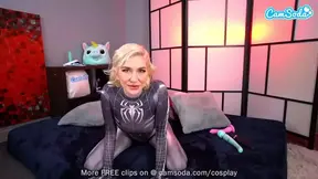 Blonde Teen Cosplay Plays As Spider Girl Masturbates On Cam